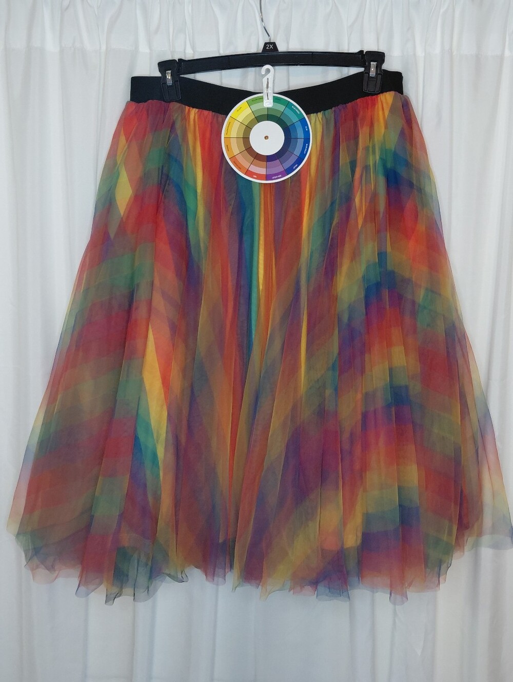 torrid Black Waistband with Rainbow Sheer Overlay Size 2 / 18 - 20 With Pockets - Picture 11 of 11